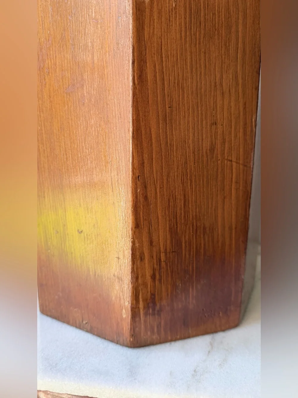 VTG /MC Wood Octagon Shape Trash Can Waste Bin With Lions Heads Unique Storage